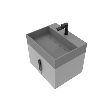 Castello Usa Amazon 24-inch Gray Vanity Set with Gray Top and Black Handles CB-MC-24G-BL-2056-GR